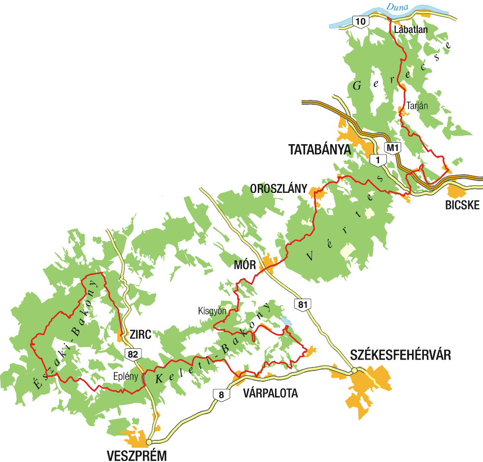 A KDP túra térképe